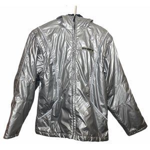 Shift Kids silver Nylon size medium hooded jacket